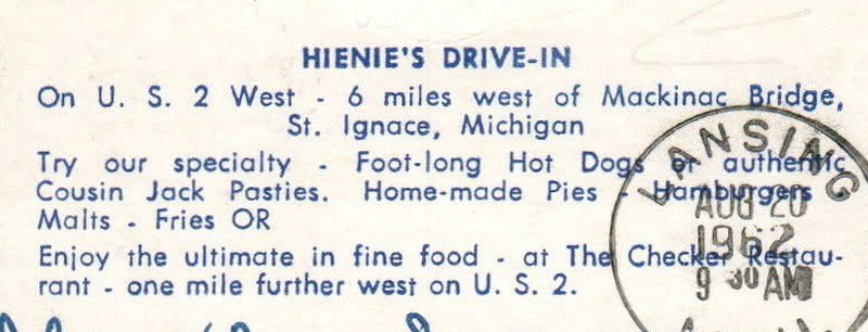 Hienies Drive-In - Vintage Postcard (newer photo)
